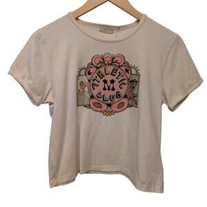 Mother The Itty Bitty Ringer Tee Athletic Club Short Sleeves Off-White Graphic